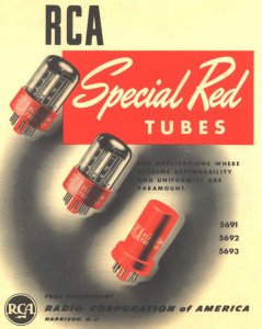 RCA Special Red Tubes Brochure Cover Featuring The 5691, 5692, 5693 Vintage Audio Tubes